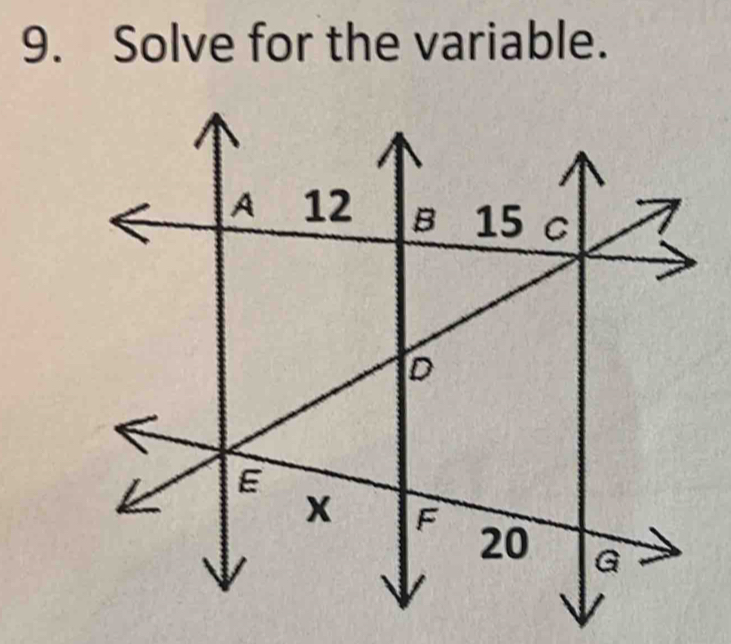 Solve for the variable.