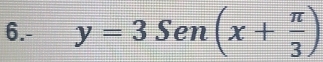 6.- y=3Sen(x+ π /3 )