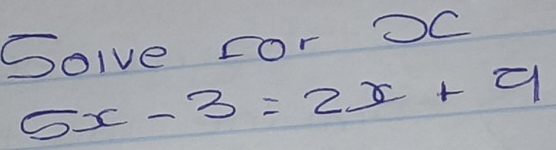 Solve For OC
5x-3=2x+9