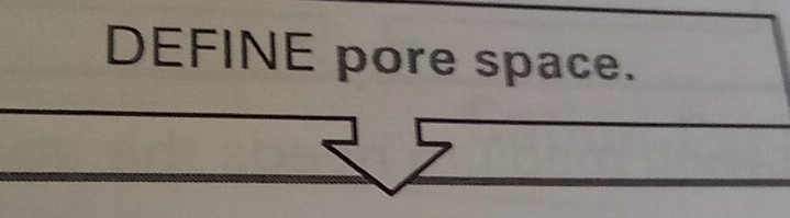 DEFINE pore space.