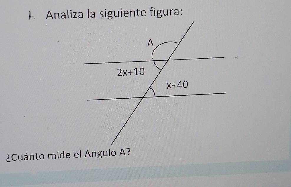 ¿Cuánto mide el Angulo A?