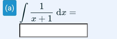 ∈t  1/x+1 dx=