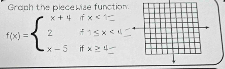 Graph the piecewise function: 
''( '