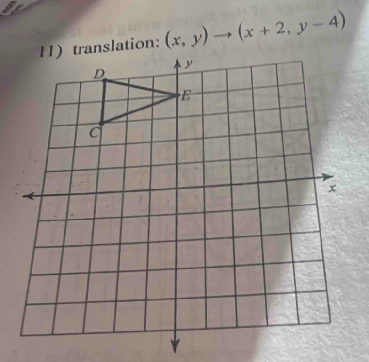 (x,y)to (x+2,y-4)