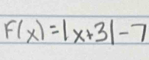 F(x)=|x+3|-7