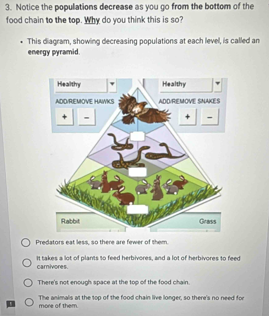 Solved: Notice the populations decrease as you go from the bottom of ...