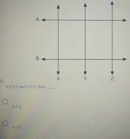 If Xparallel Y and
X⊥ A
A||B.