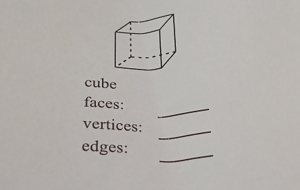 cube 
faces:_ 
vertices: 
_ 
_ 
edges: