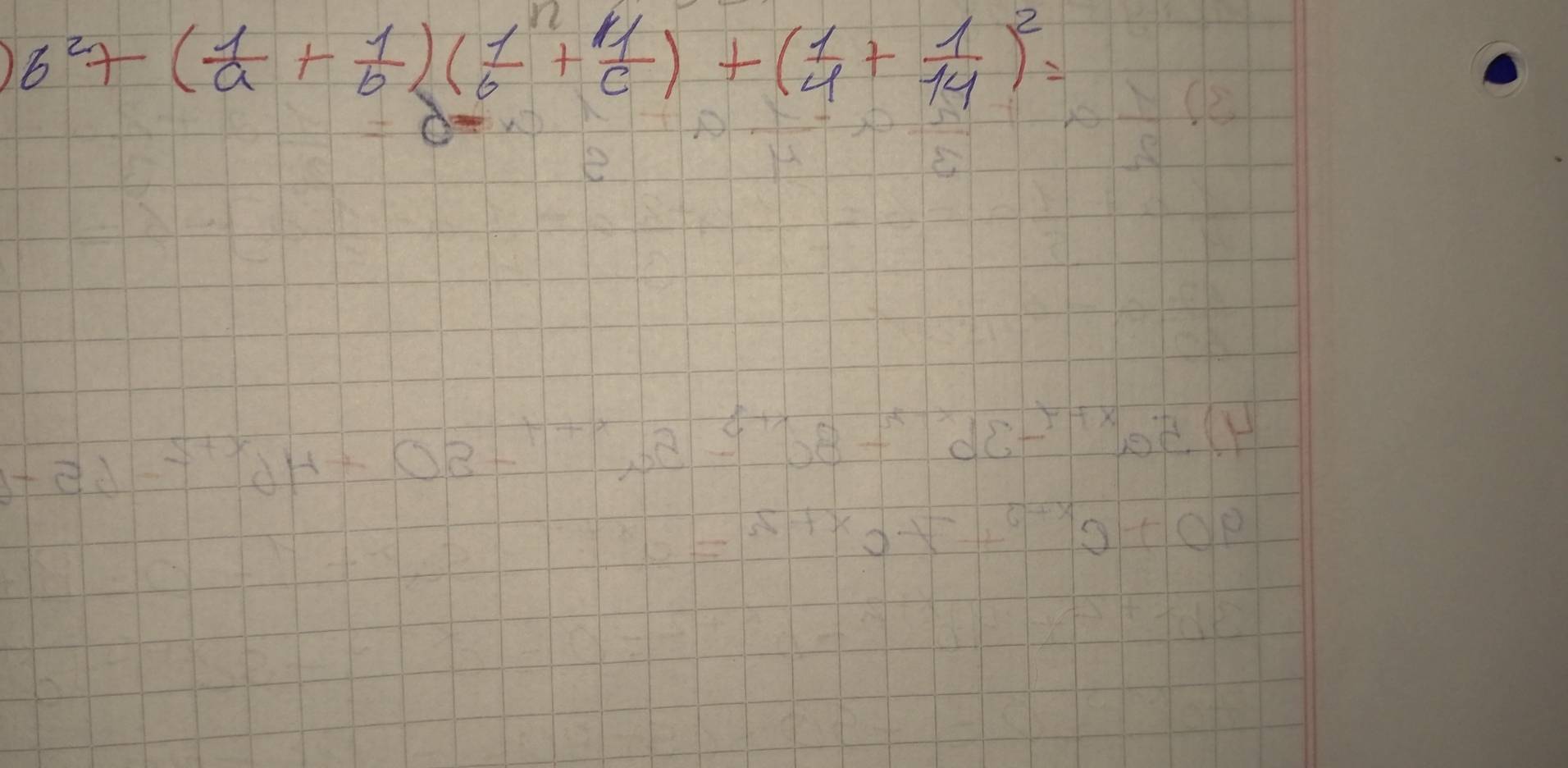 6^2+( 1/a + 1/b )( 1/6 + 11/c )+( 1/4 + 1/14 )^2=