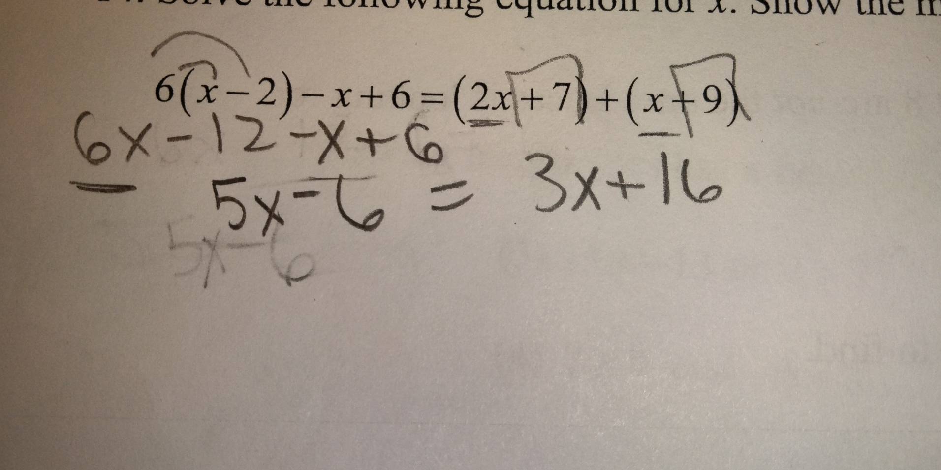 nowue n
6(x-2)-x+6=(2x+7)+(x+9)