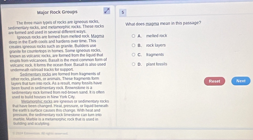 Solved: Major Rock Groups 5 The three main types of rocks are igneous ...