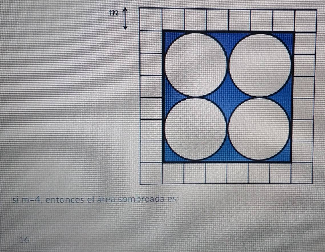 si m=4 , entonces el á
16