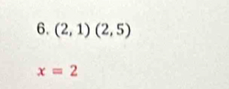 (2,1)(2,5)
x=2