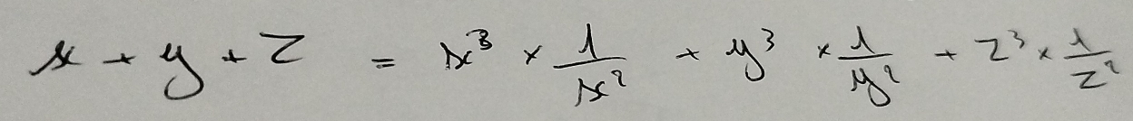 x+y+z=1* 3*  1/1* 2 +y^3*  1/1y^1 +z^3*  1/z^2 