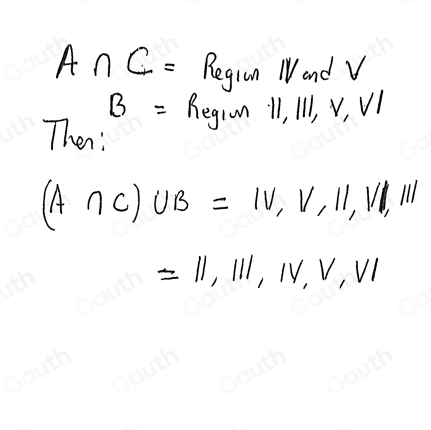 Solved: Given the following Venn Diagram: Select the regions that ...