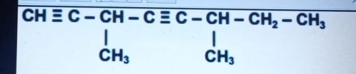 beginarrayr CHequiv C-CH-Cequiv C-CH-CH_2-CH_3 CH_3CH_3