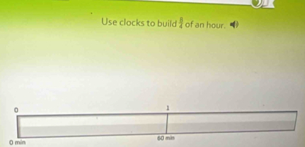 Use clocks to build  8/4  of an hour.