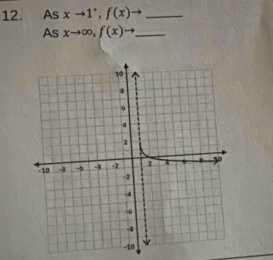 As xto 1^+, f(x) _ 
As xto ∈fty , f(x)to _