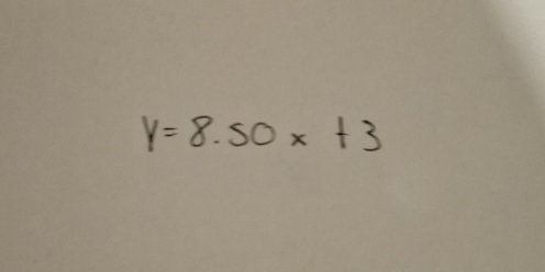 y=8.50x+3