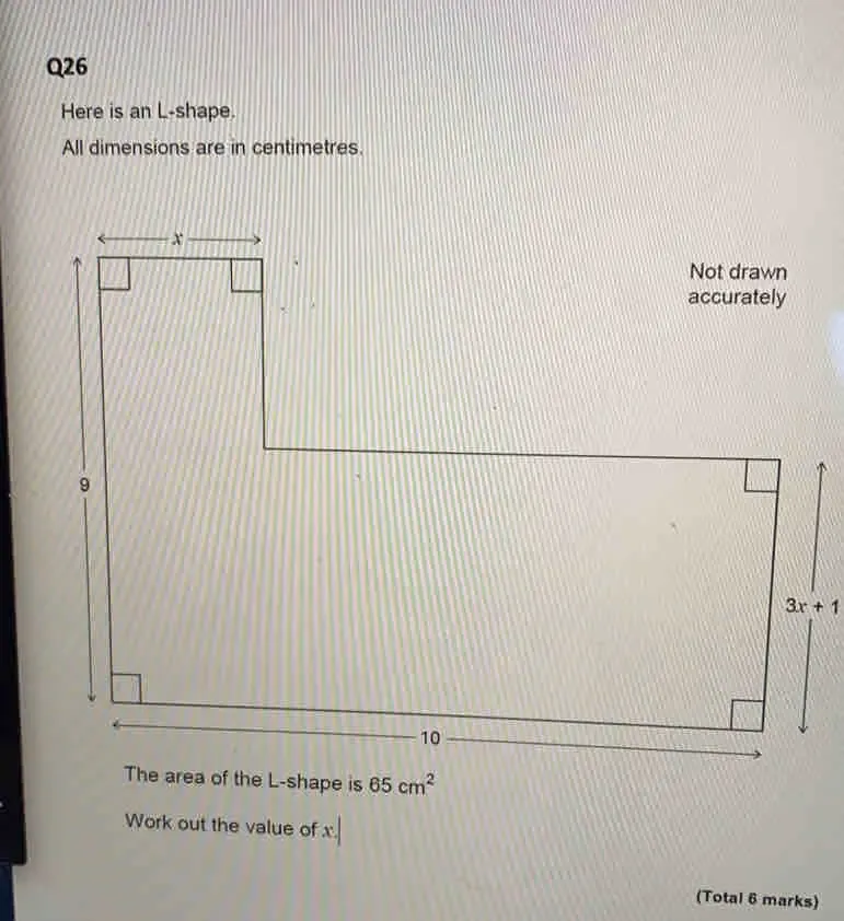 Solved: Here is an L -shape. All dimensions are in centimetres. Work ...