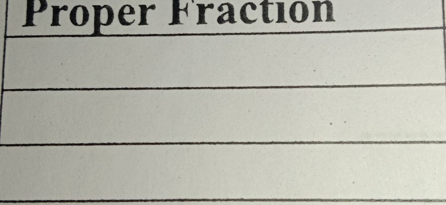 Proper Fraction