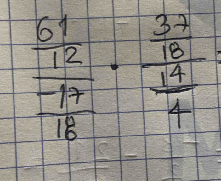 frac  61/12  (-17)/18 · frac  17/10 frac 54