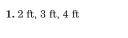 2 ft, 3 ft, 4 ft