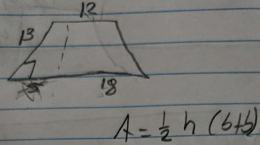 A= 1/2 h(b+b)