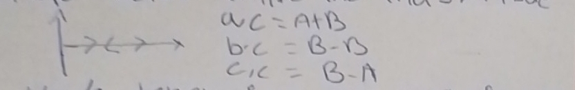 ac=A+B
b. c=B-B
C_1C=B-A