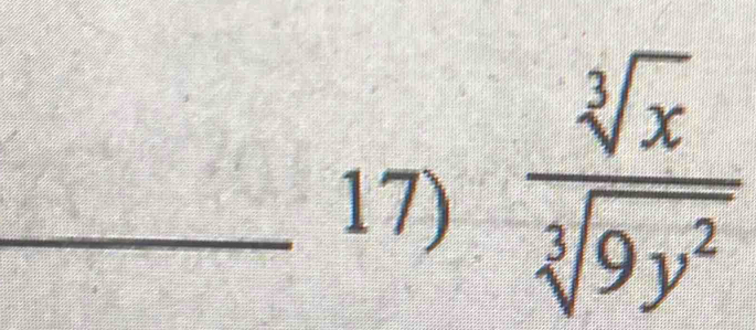  sqrt[3](x)/sqrt[3](9y^2) 