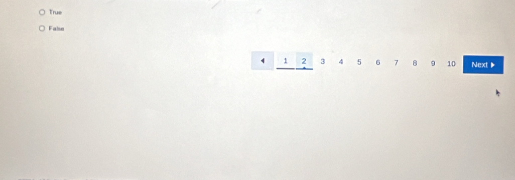 True
False
1 2 3 4 5 6 7 8 9 10 Next ▶