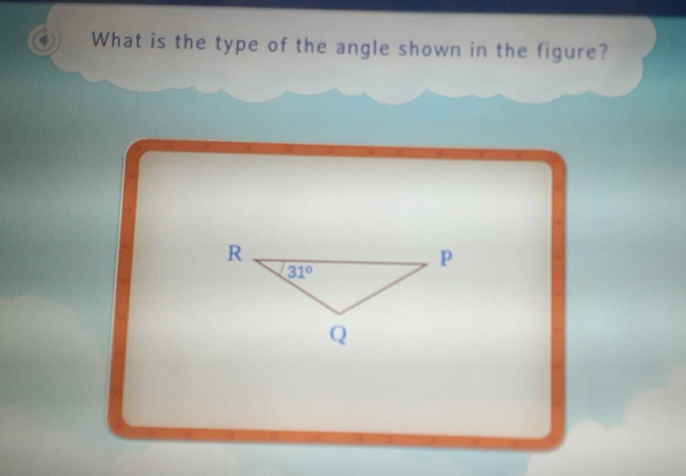 What is the type of the angle shown in the figure?