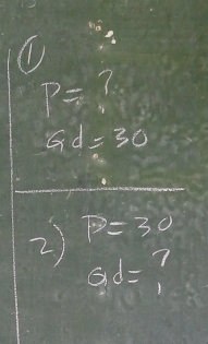 ①
P= 1.
Gd=30
2) P=30
Qd=