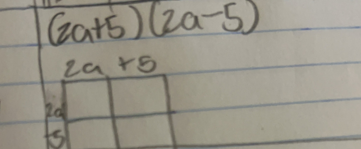 (2a+5)(2a-5)
2a+5
is