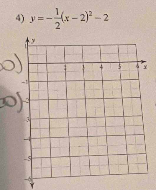 y=- 1/2 (x-2)^2-2