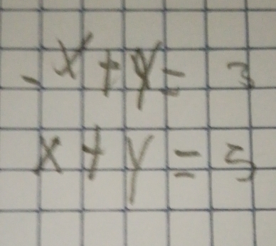 beginarrayr x^2+y=3 x+y=5endarray