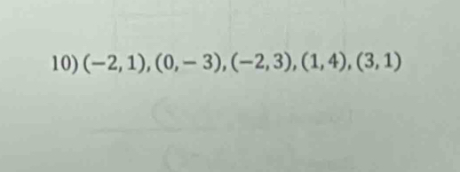 (-2,1), (0,-3), (-2,3), (1,4), (3,1)