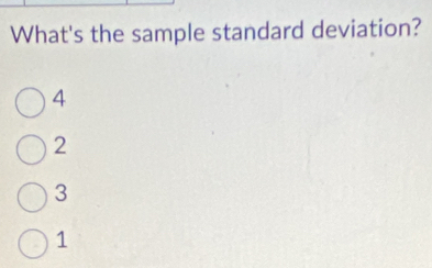 What's the sample standard deviation?
4
2
3
1