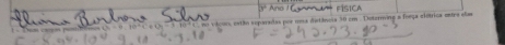 estão separadas por mua distánesa 30 cm. Detzrming a foeça elótrica entre elas