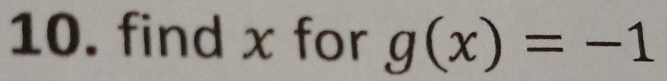 find x for g(x)=-1