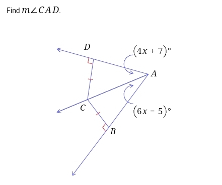 Find m∠ CAD.