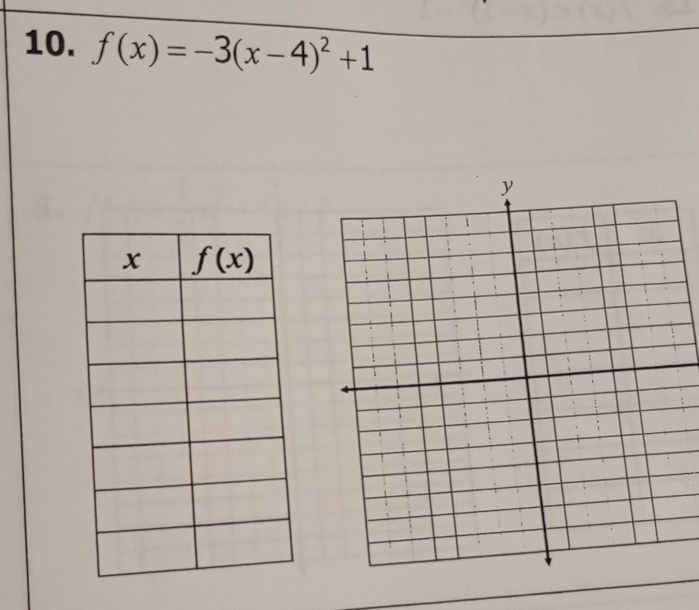 f(x)=-3(x-4)^2+1