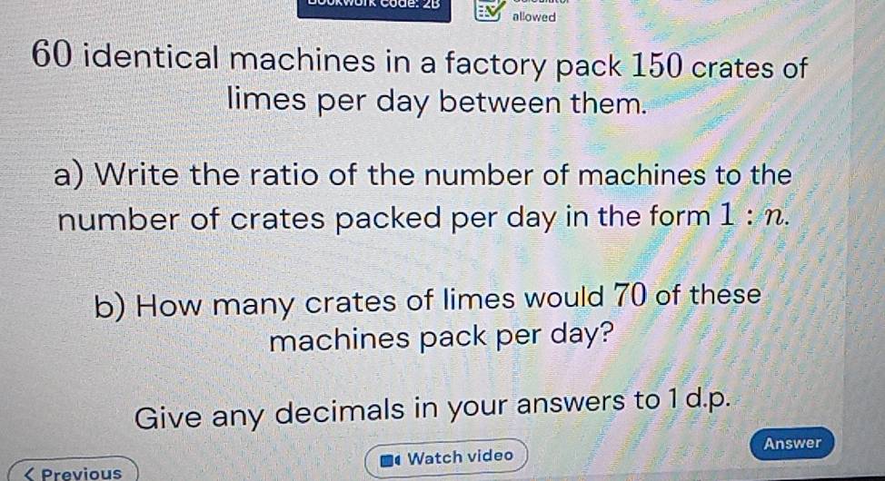 Solved: allowed 60 identical machines in a factory pack 150 crates