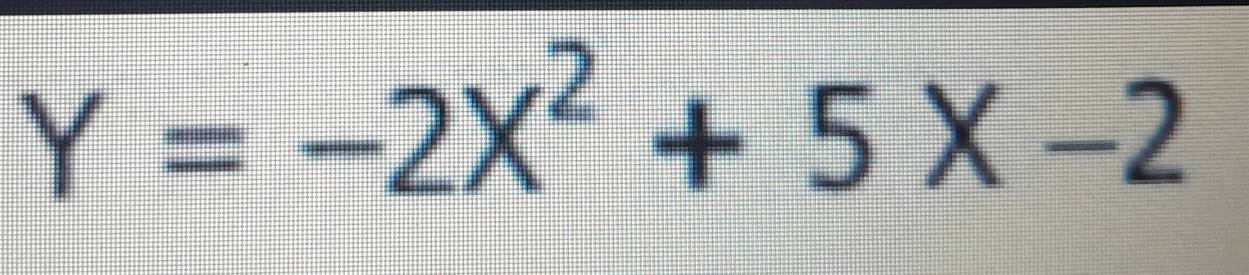 Y=-2X^2+5X-2