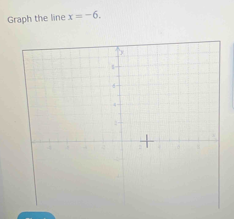 Graph the line x=-6.