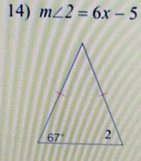 m∠ 2=6x-5