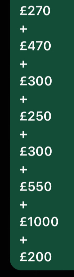 £270
+
£470
+
£300
+
£250
+
£300
+
£550
+
£1000
+
£200