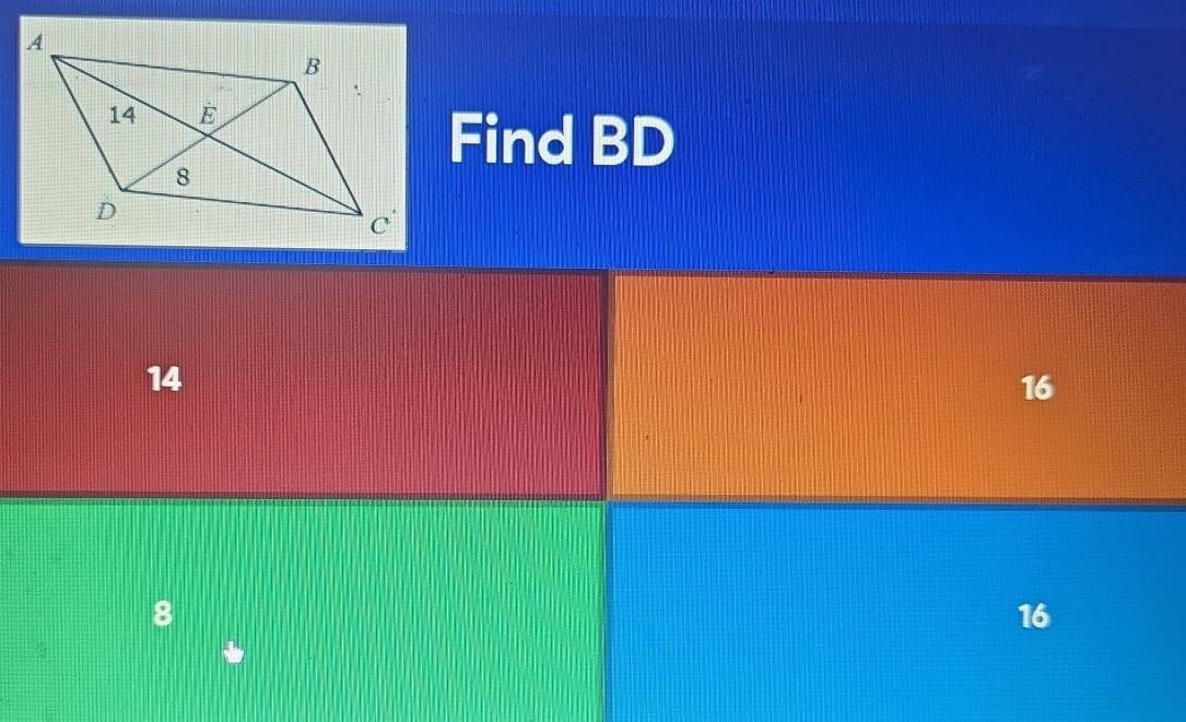 Find BD
14
16
8
16