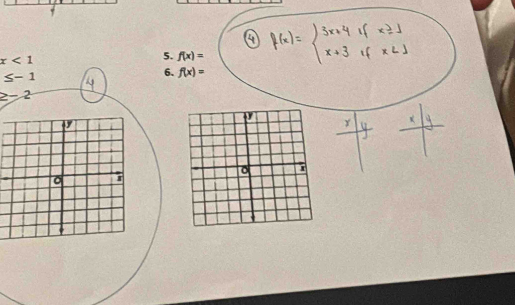 x<1</tex> 
5. f(x)=
≤ -1
6. f(x)=
≥ -2