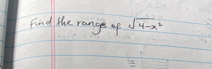 Find the range of sqrt(4-x^2)